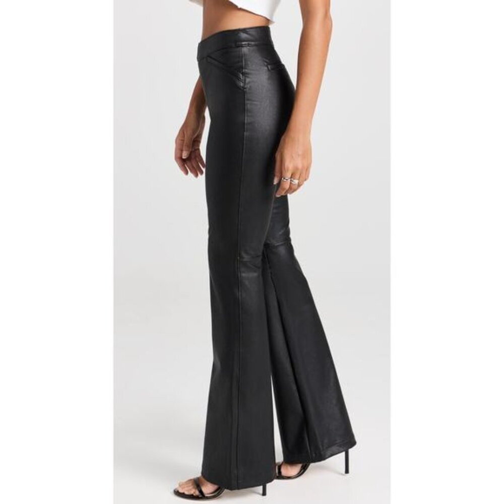 Spanx Faux Leather FLARED LEG Pull on Pants - size Large